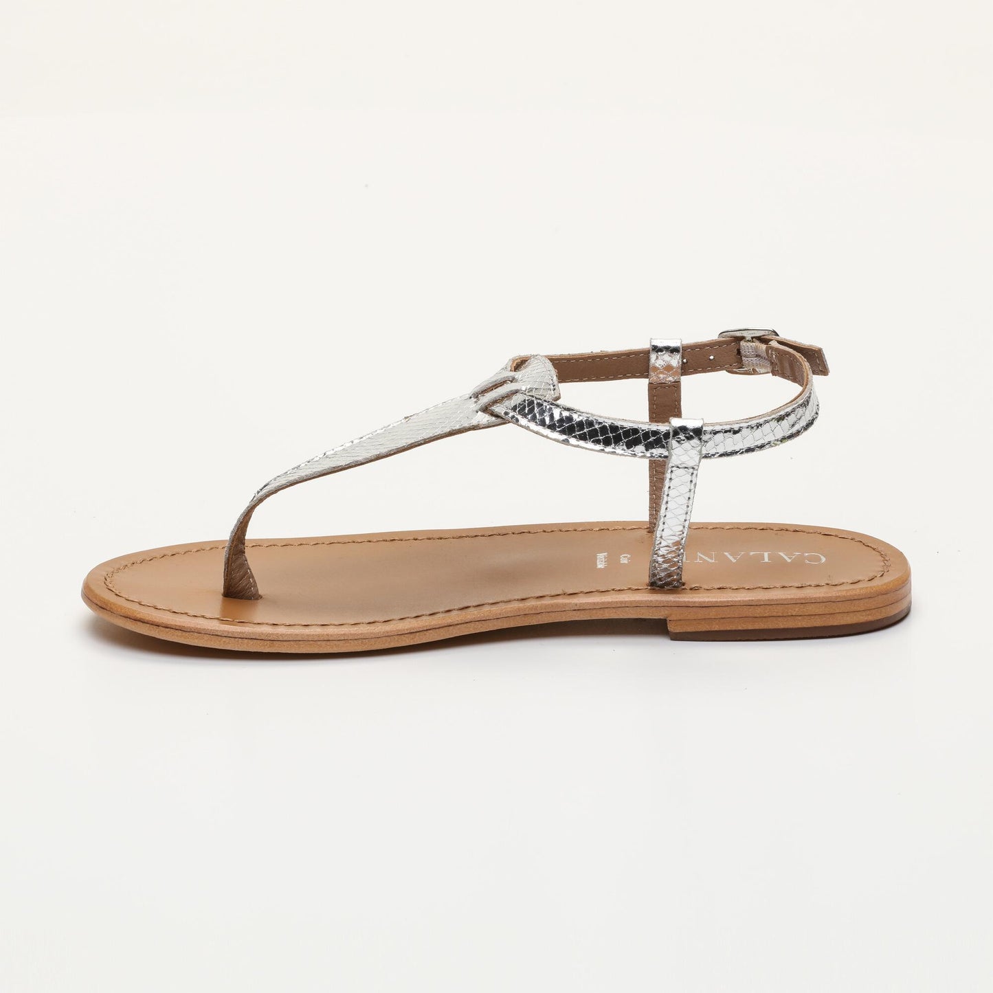 PEDERNERA sandales en cuir silver snake