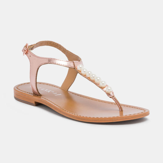 PEROLA sandales en cuir pink gold
