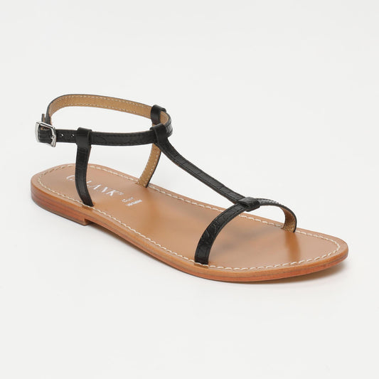 PRACA sandales en cuir black croco