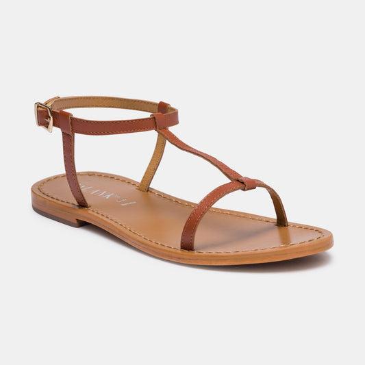 PRACA sandales en cuir camel