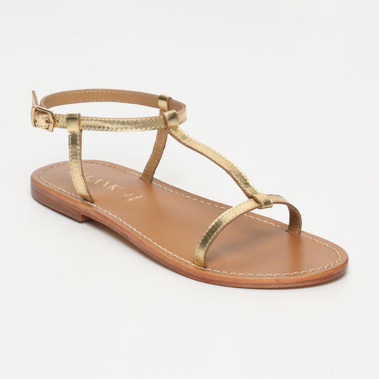 PRACA sandales en cuir dark gold