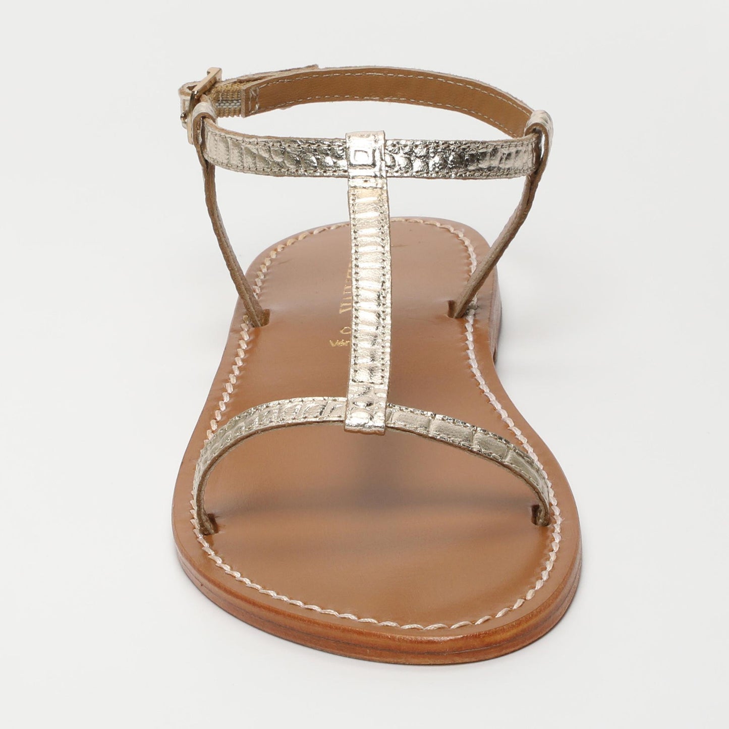 PRACA sandales en cuir lt gold croco
