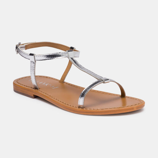 PRACA sandales en cuir silver