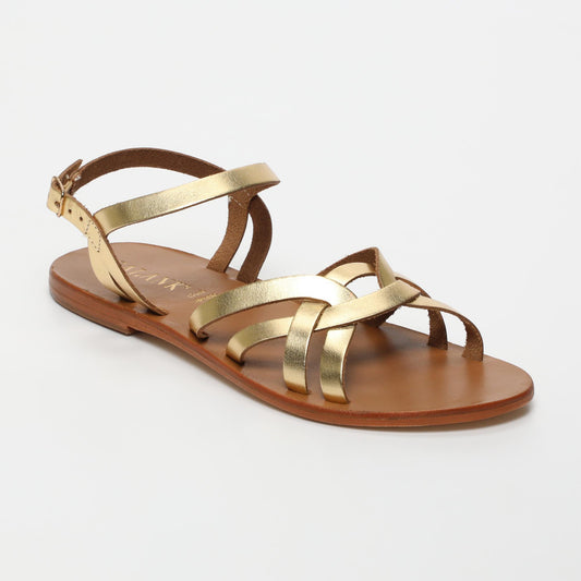 Quinn sandales en cuir dark gold