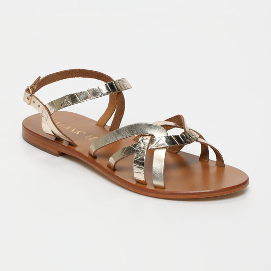 Quinn sandales en cuir gold lt gold croco