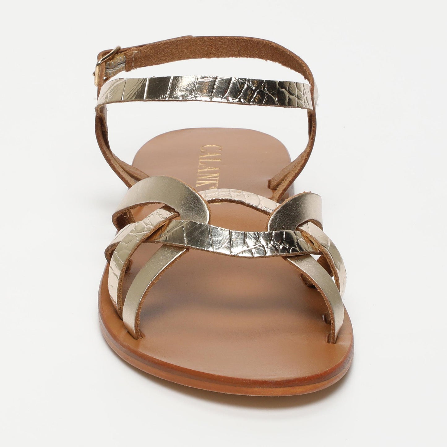 Quinn sandales en cuir gold lt gold croco