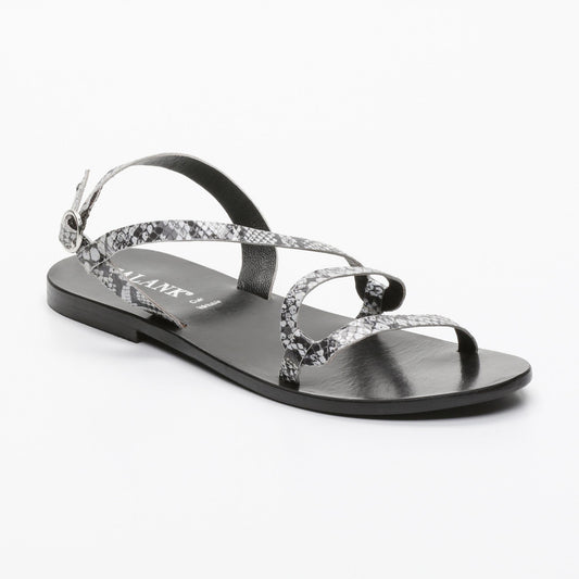 RENSKE sandales en cuir b&w snake