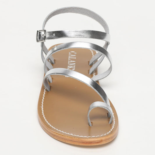 RIVOLI sandales en cuir silver