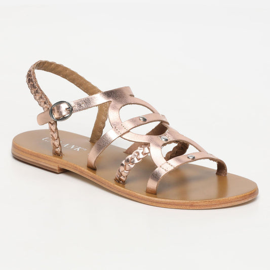 ROSSANO sandales en cuir rosegold
