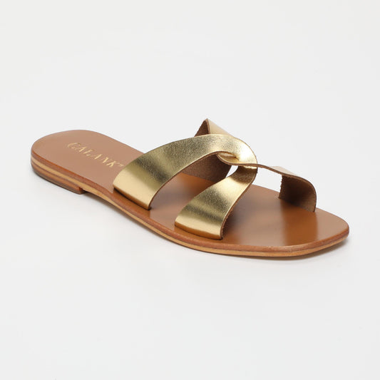 Ruby sandales en cuir dark gold