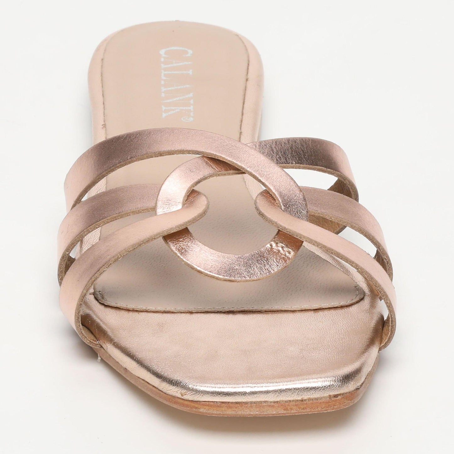 SARNO sandales en cuir rosegold