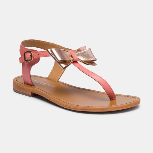 SECRETA sandales en cuir pink rosegold