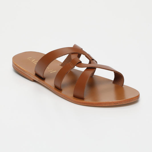 Sarah sandales en cuir camel