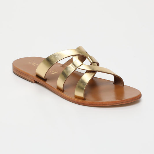 Sarah sandales en cuir dark gold