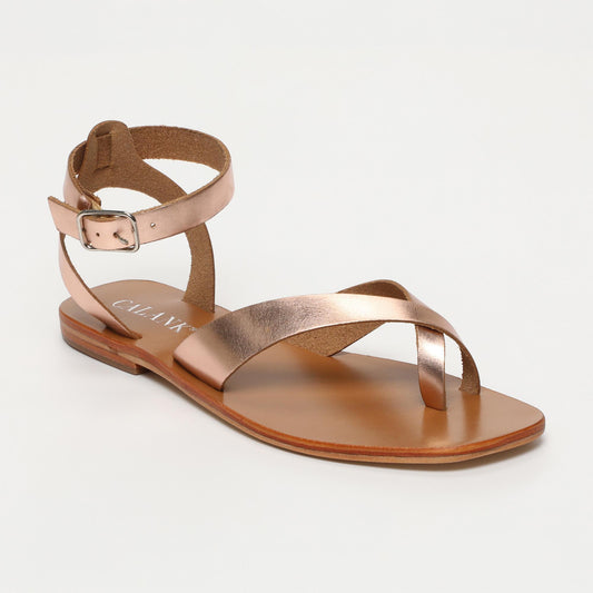 Sophie sandales en cuir rosegold