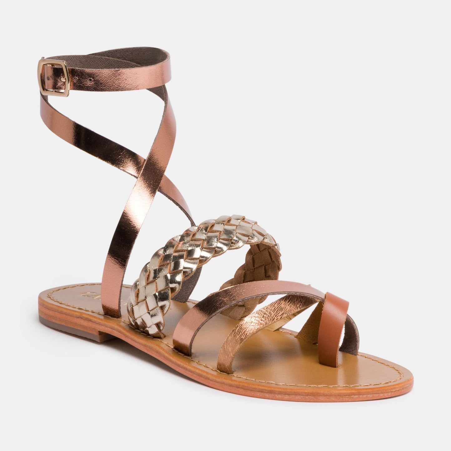 TAMBORITHA sandales en cuir tan bronze gold