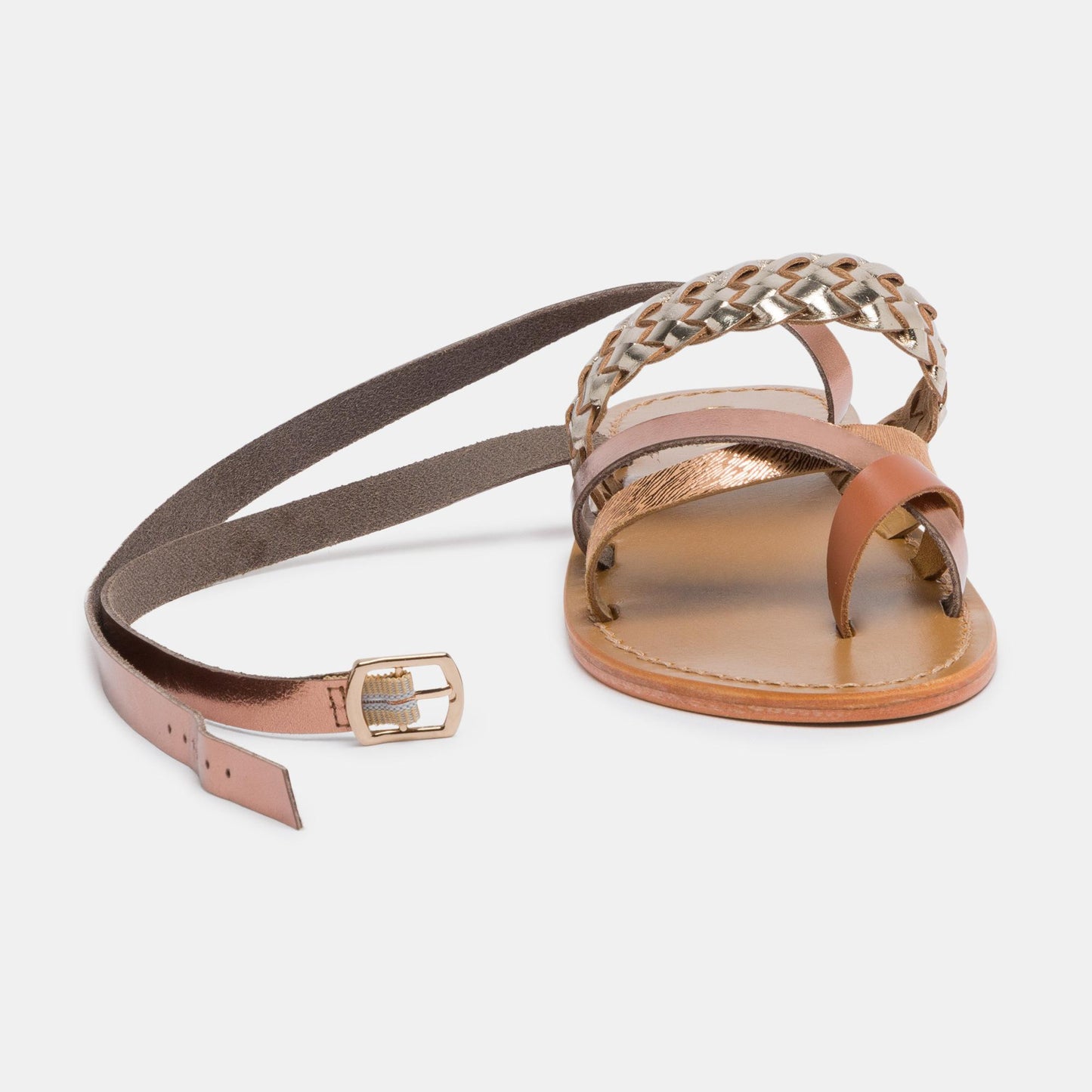TAMBORITHA sandales en cuir tan bronze gold