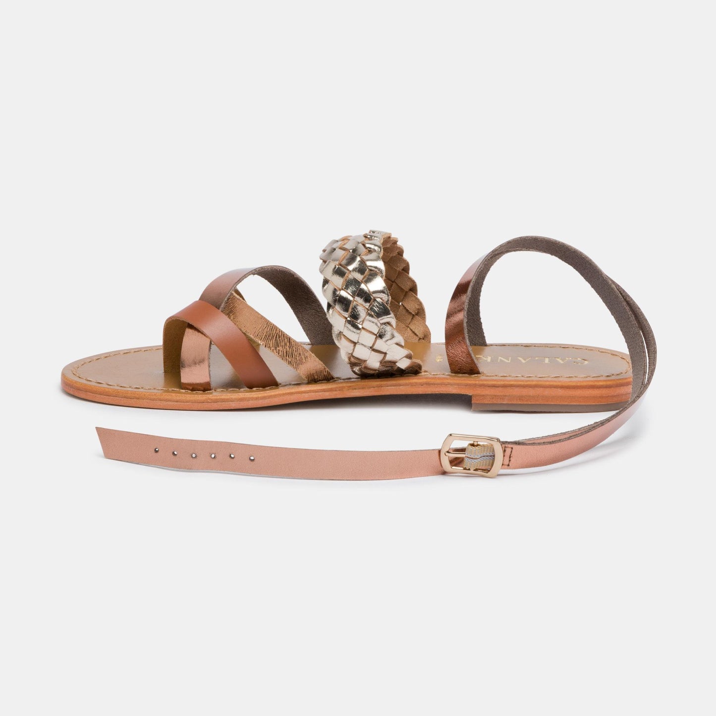 TAMBORITHA sandales en cuir tan bronze gold