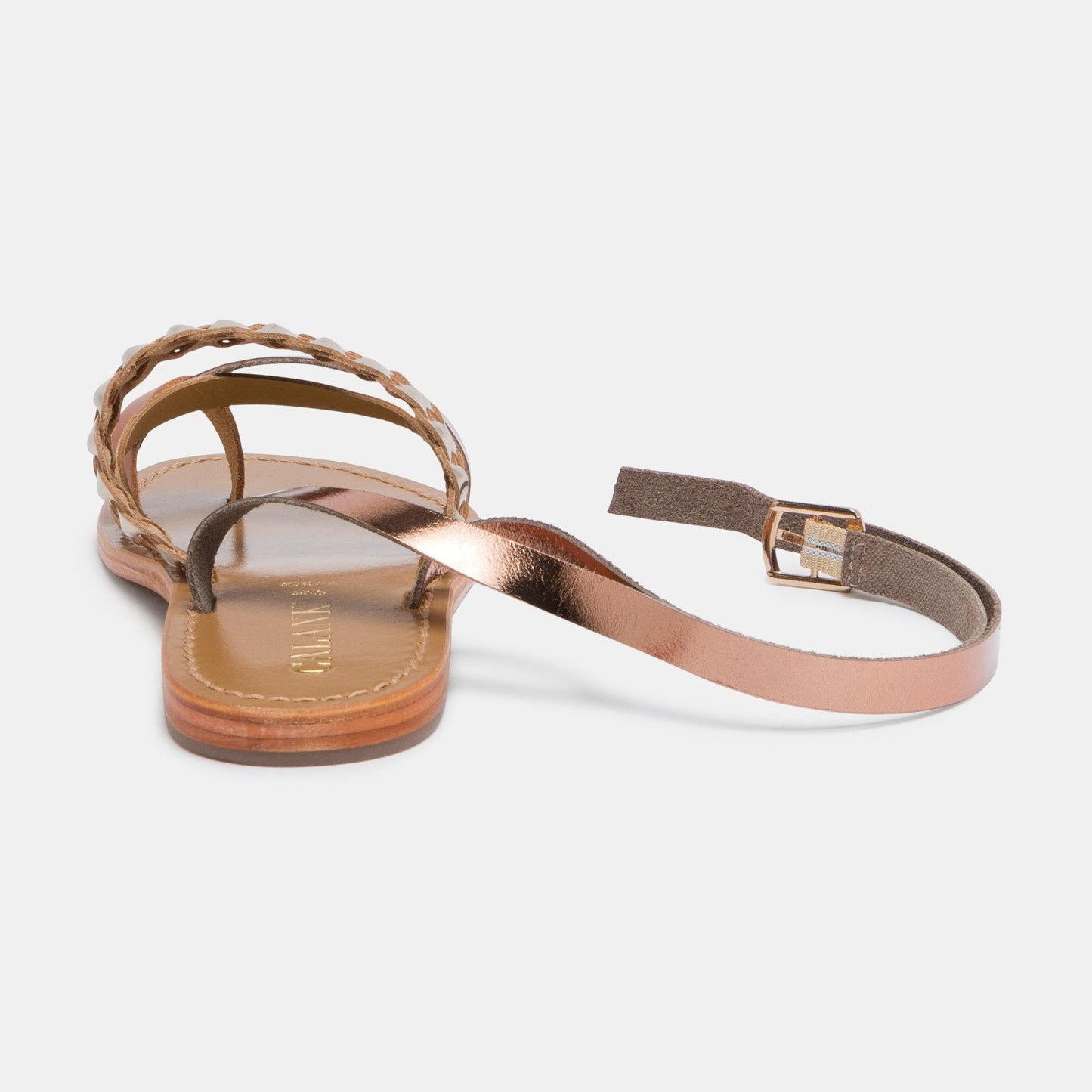 TAMBORITHA sandales en cuir tan bronze gold