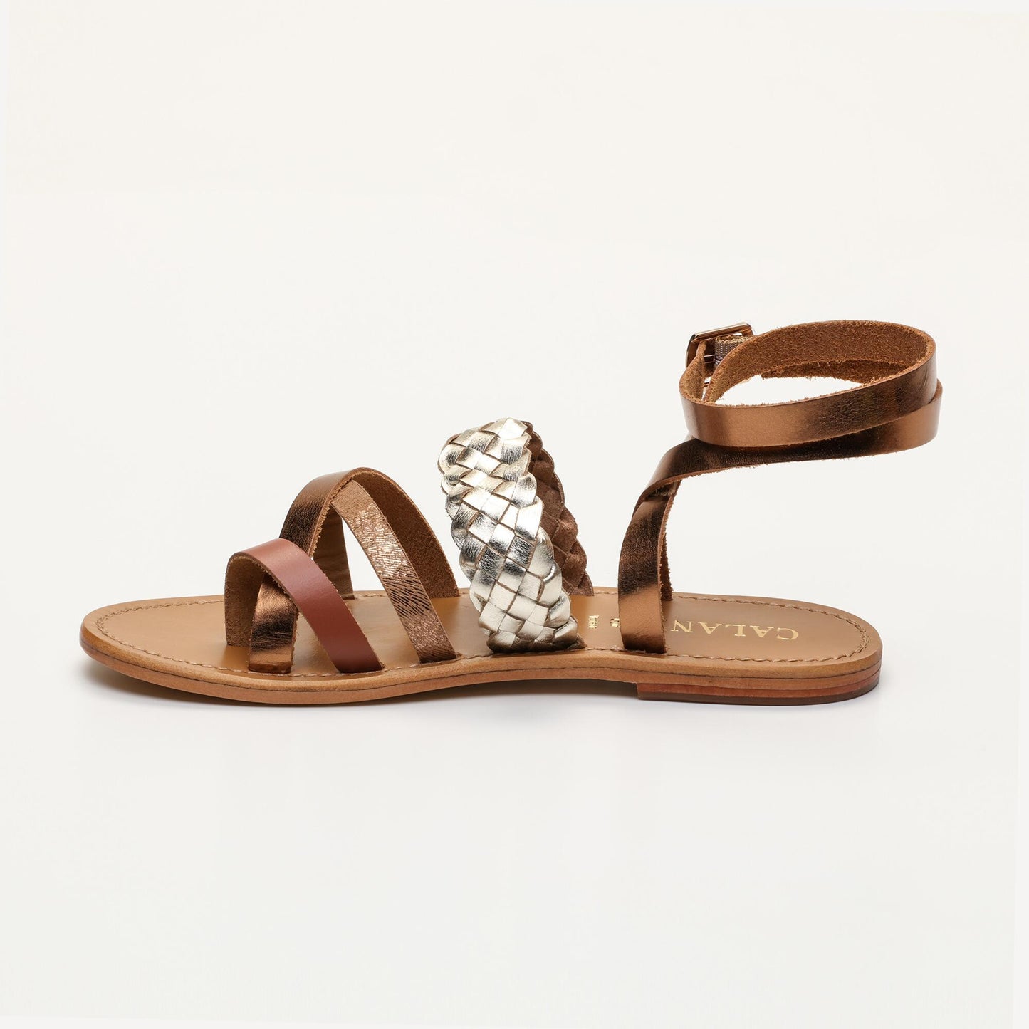 TAMBORITHA sandales en cuir tan bronze gold