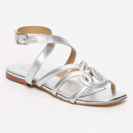 TEGUALDA sandales en cuir silver
