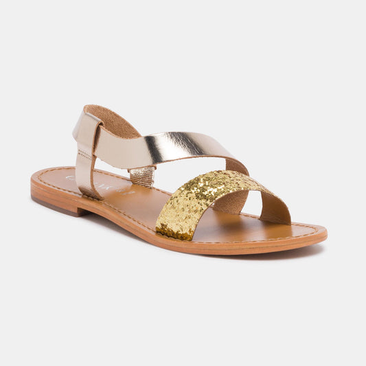 TIJUCA sandales en cuir gold