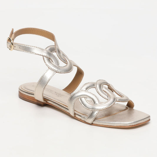TRUA sandales en cuir platinium