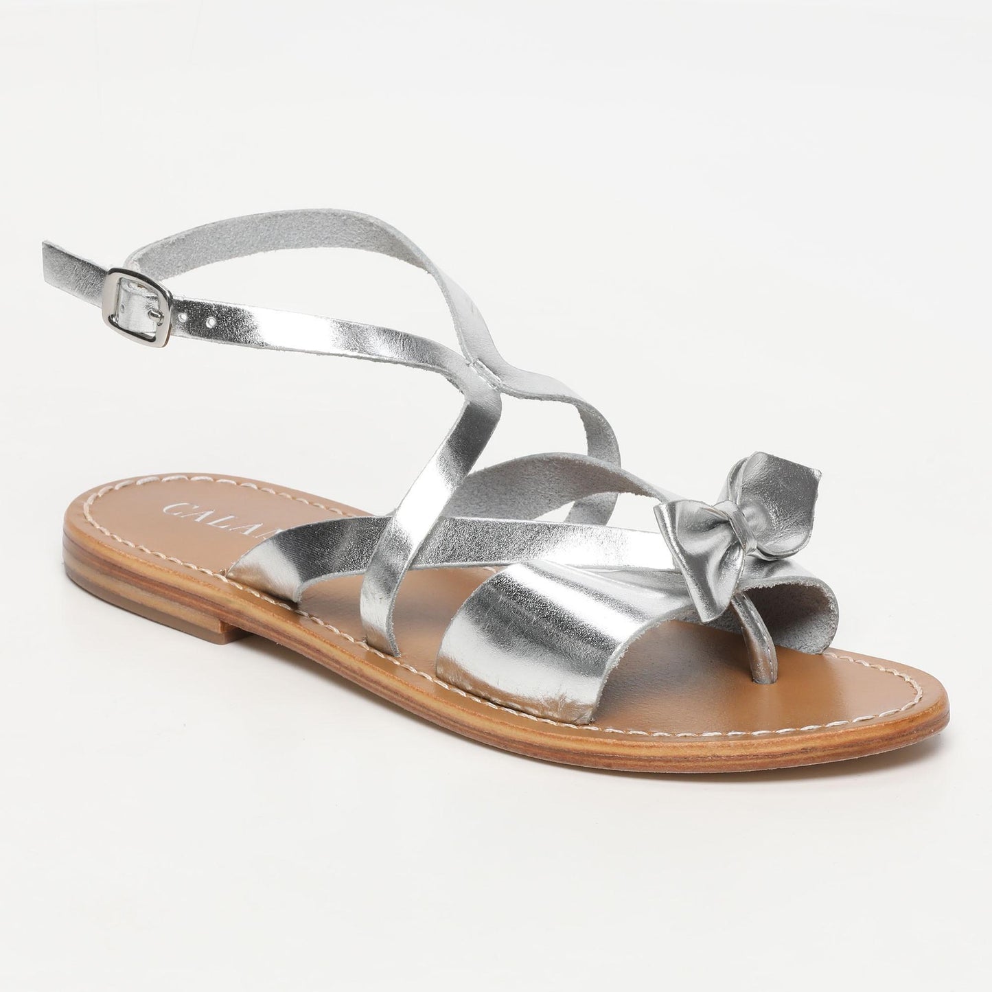 TRUNCADO sandales en cuir silver