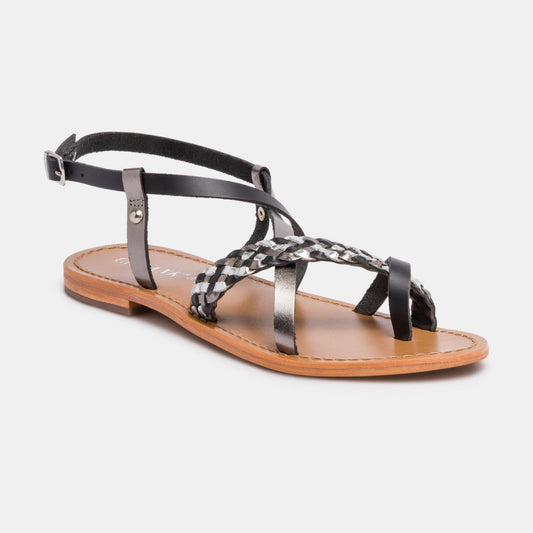 URUGUAIANA sandales en cuir silver black pewter
