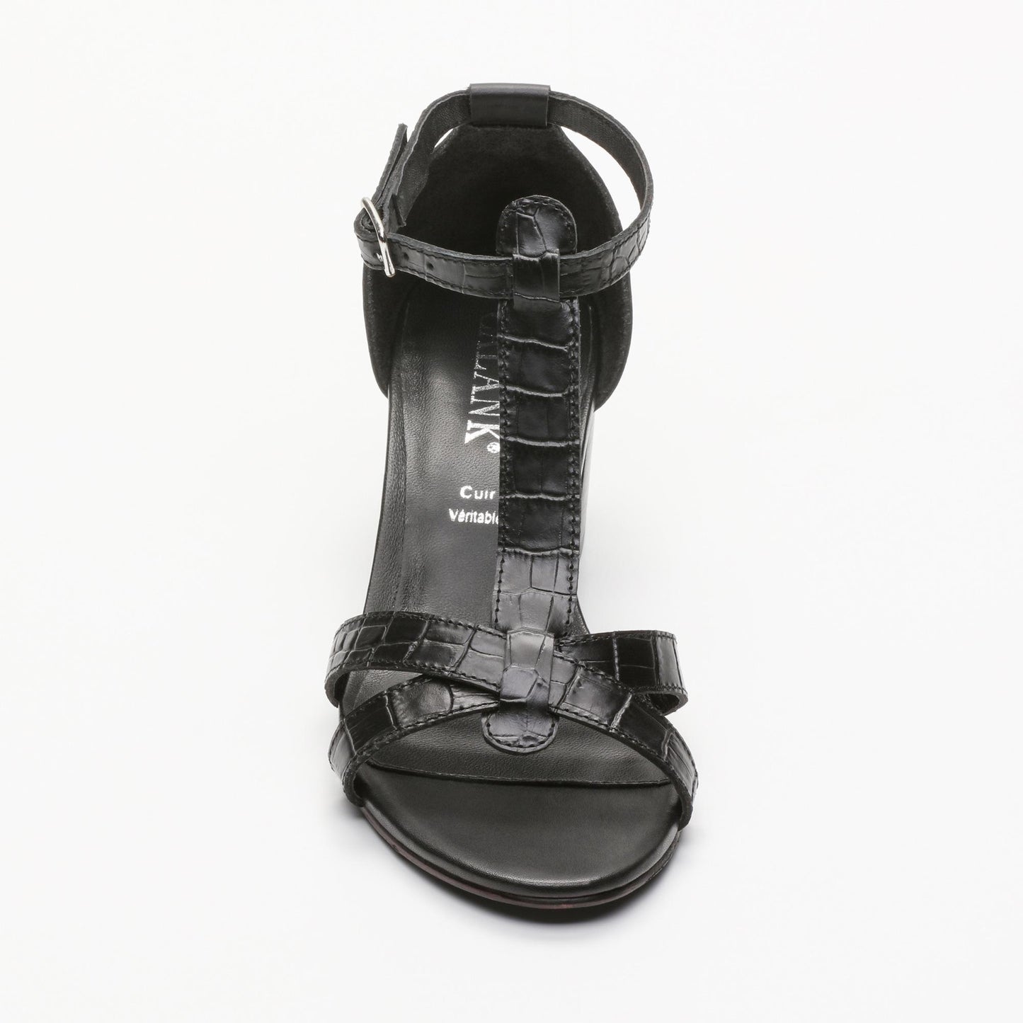 XANA sandales en cuir black croco