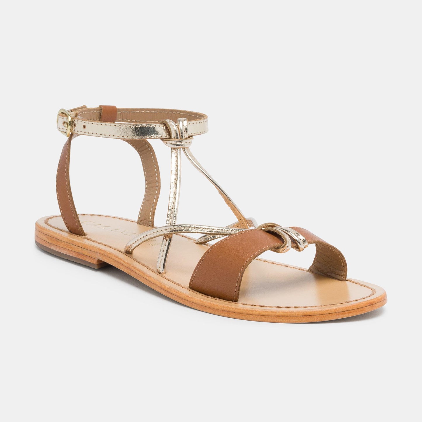 ZELICA sandales en cuir tan