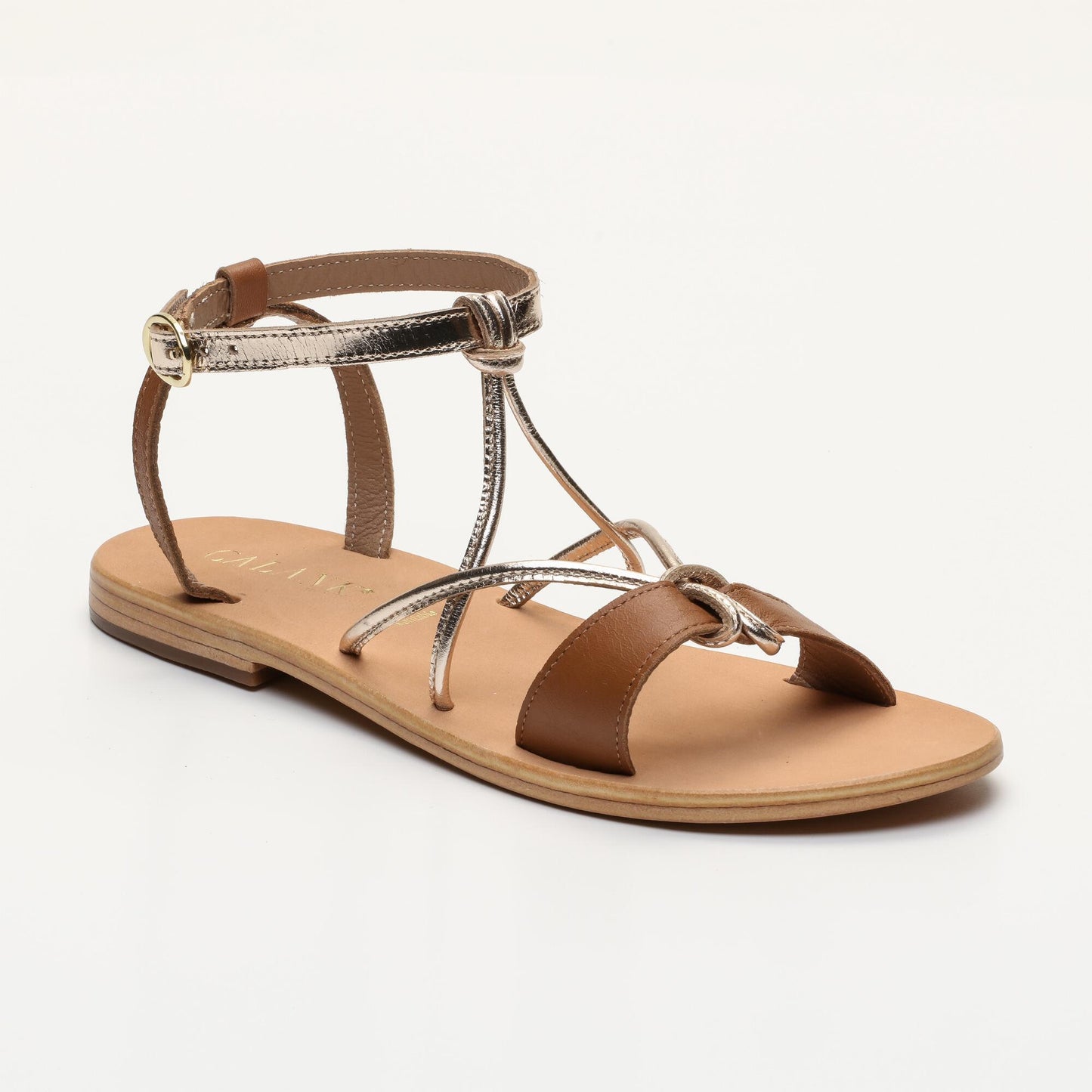 ZELICA sandales en cuir tan