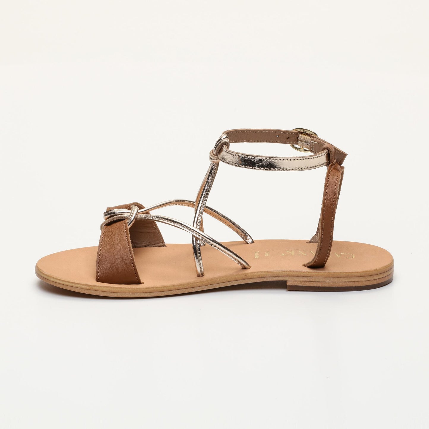 ZELICA sandales en cuir tan