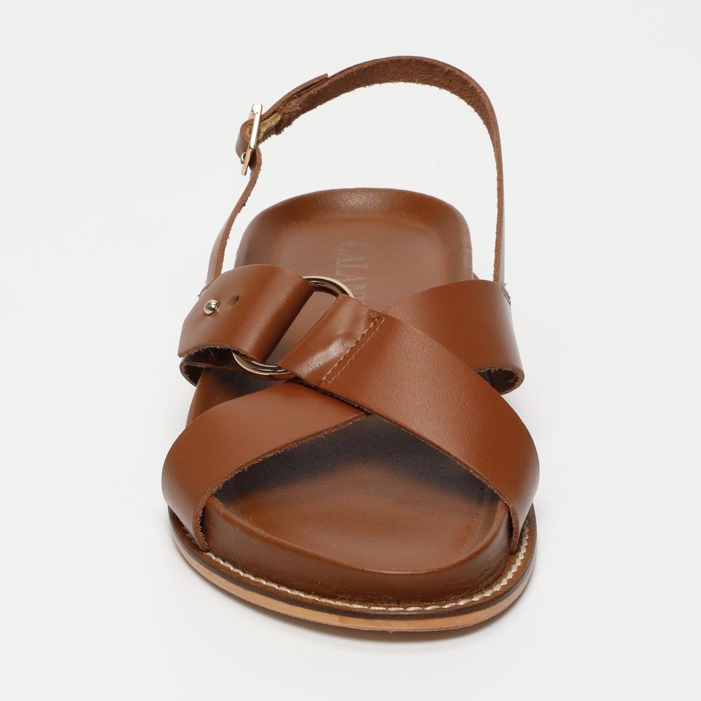 eilani sandales en cuir camel