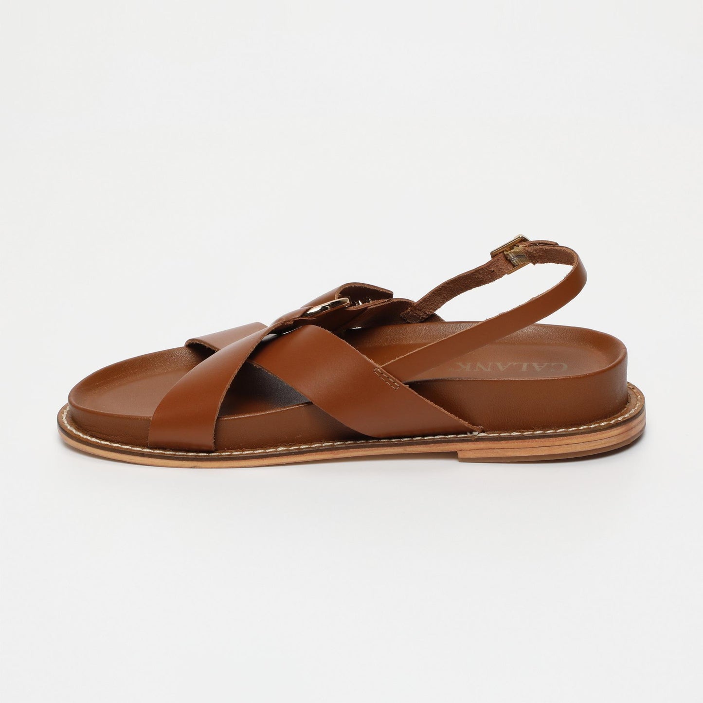 eilani sandales en cuir camel