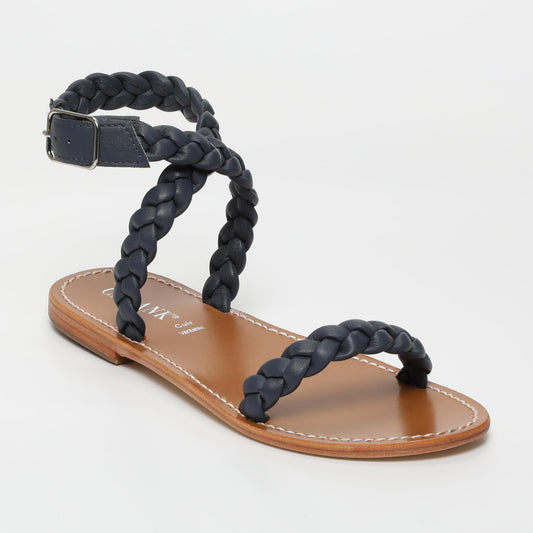 lani sandales en cuir navy