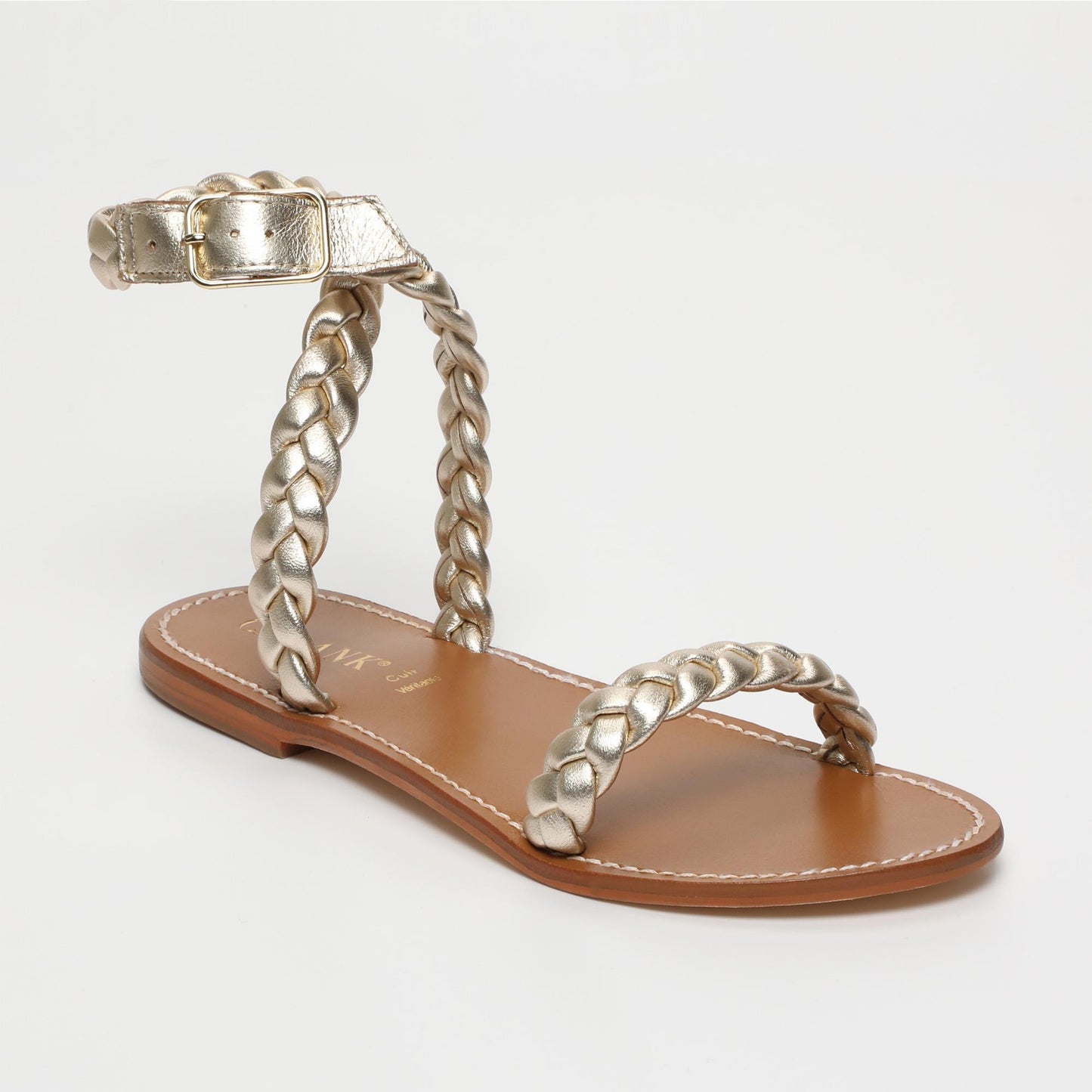 lani sandales en cuir platinium