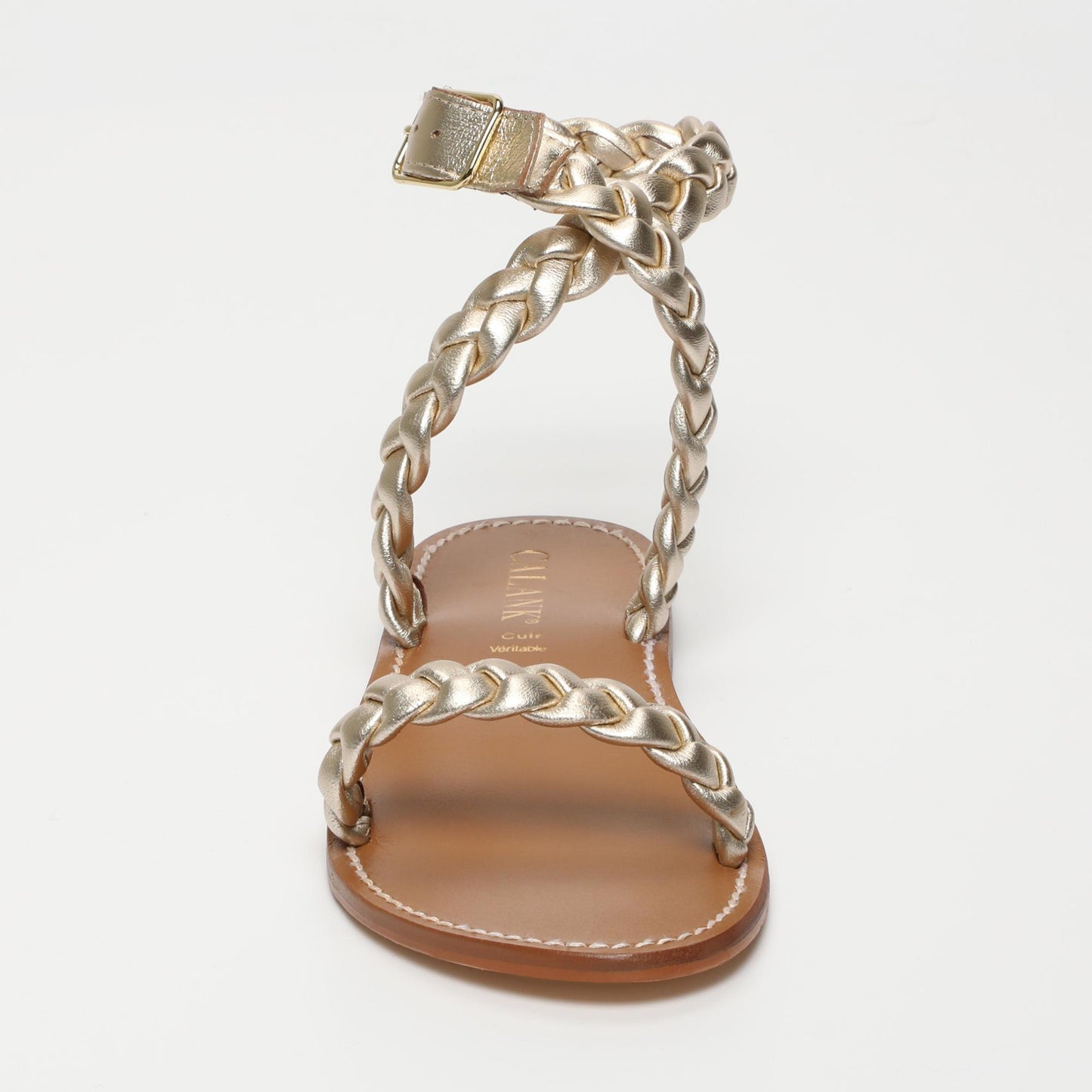 lani sandales en cuir platinium