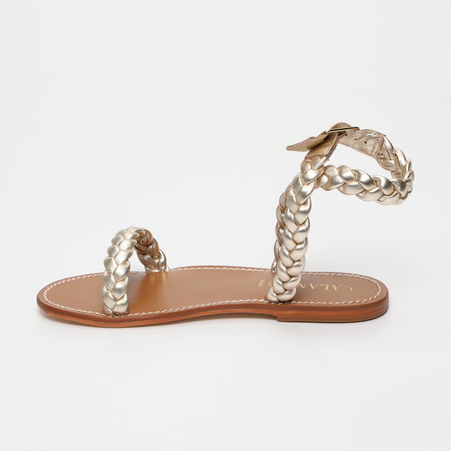 lani sandales en cuir platinium