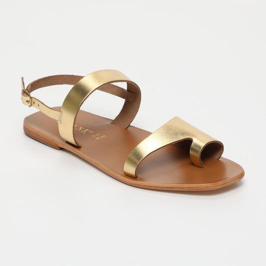 line sandales en cuir dark gold
